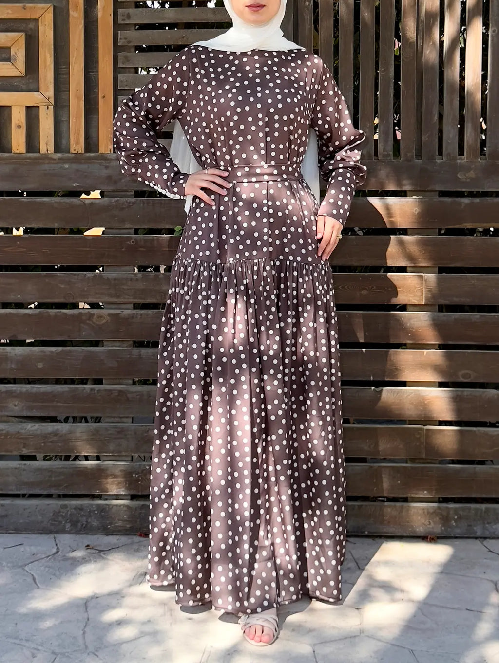 Brown Polka Dots Dress