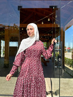 Burgundy Polka Dots Dress