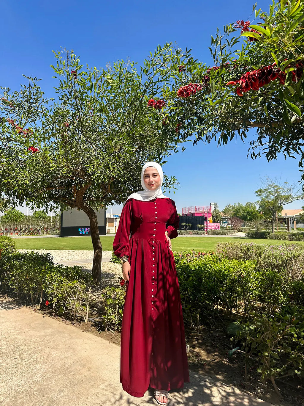 Burgundy Muzhera Dress