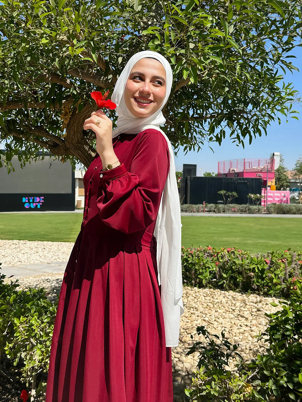Burgundy Muzhera Dress