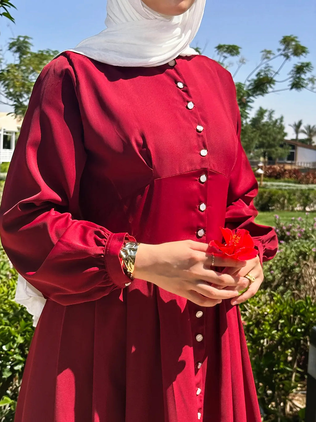 Burgundy Muzhera Dress