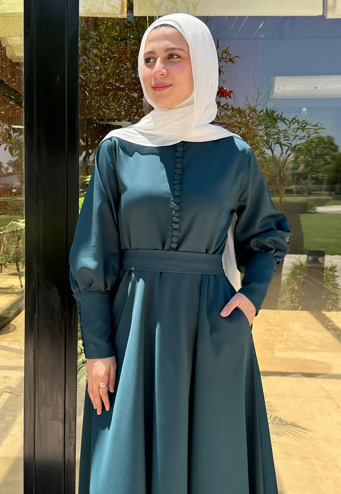 Dark Olive Green Classic Dress