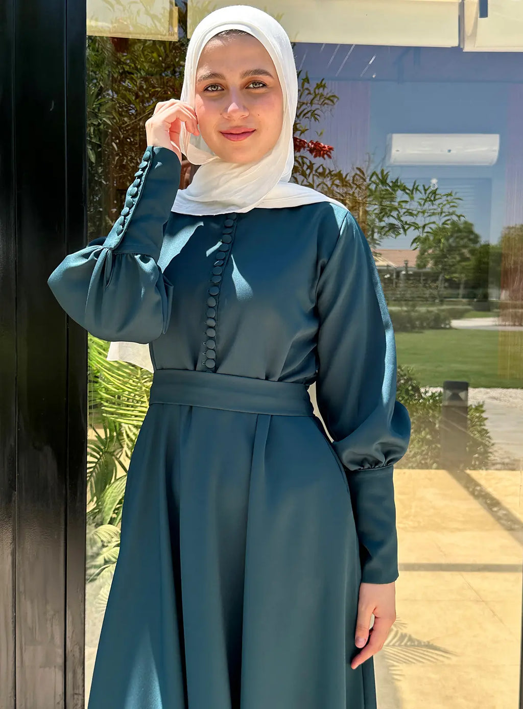 Dark Olive Green Classic Dress